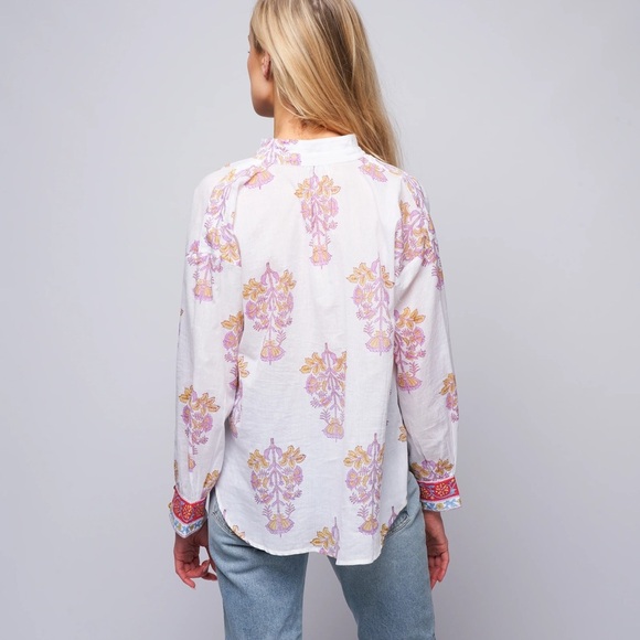 Alix of Bohemia boho Kiki Pastis button down embroidered shirt blouse - Small - Picture 6 of 8